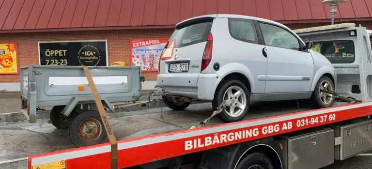 bärgning av skrotbil i Onsala